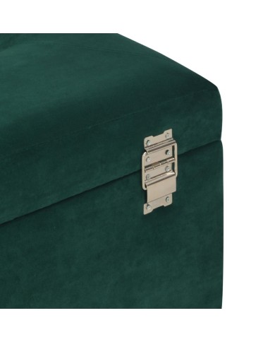 Banc avec compartiment de rangement Vert 80 cm Velours