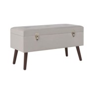 Banc avec compartiment de rangement Gris 80 cm Velours