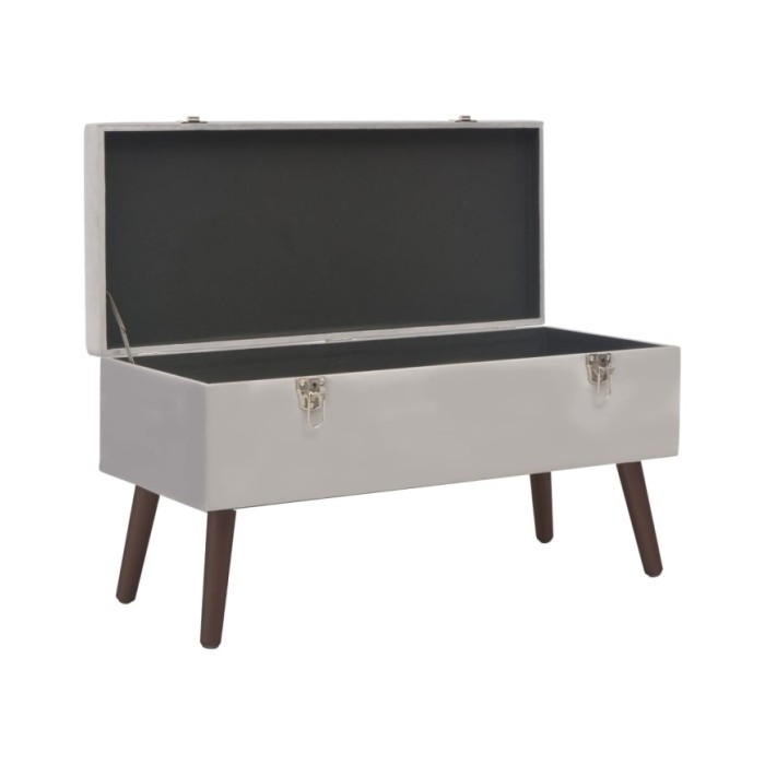 Banc avec compartiment de rangement Gris 80 cm Velours