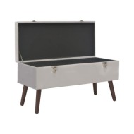 Banc avec compartiment de rangement Gris 80 cm Velours