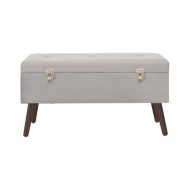 Banc avec compartiment de rangement Gris 80 cm Velours