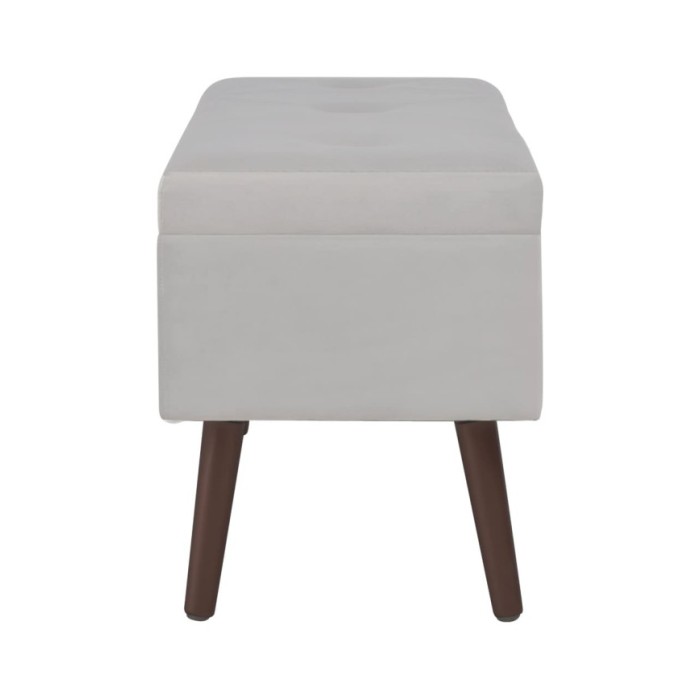 Banc avec compartiment de rangement Gris 80 cm Velours