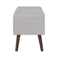 Banc avec compartiment de rangement Gris 80 cm Velours