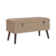 Banc avec compartiment de rangement Beige 80 cm Velours