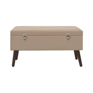 Banc avec compartiment de rangement Beige 80 cm Velours