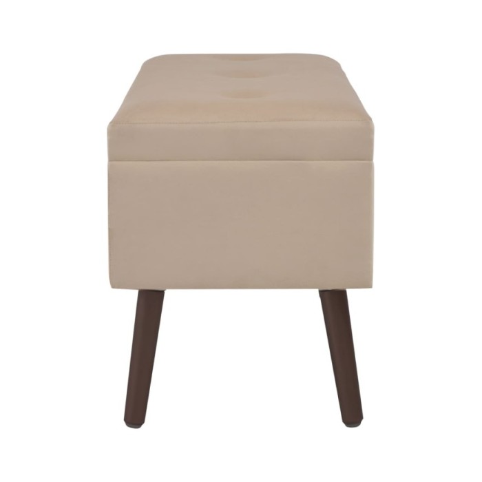 Banc avec compartiment de rangement Beige 80 cm Velours