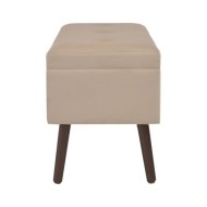 Banc avec compartiment de rangement Beige 80 cm Velours