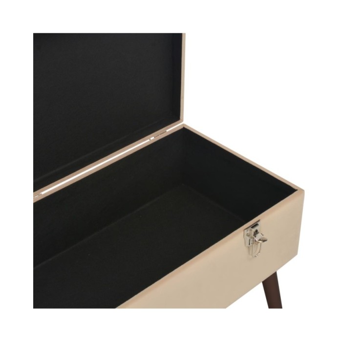 Banc avec compartiment de rangement Beige 80 cm Velours