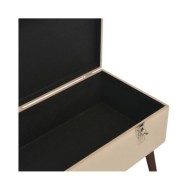 Banc avec compartiment de rangement Beige 80 cm Velours