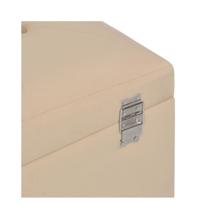 Banc avec compartiment de rangement Beige 80 cm Velours