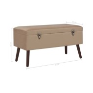 Banc avec compartiment de rangement Beige 80 cm Velours