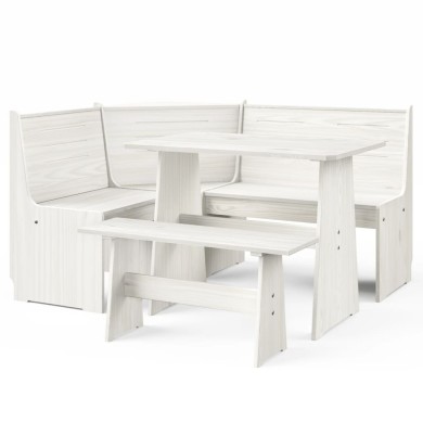Meubles à dîner 3 pcs Blanc Bois de pin massif
