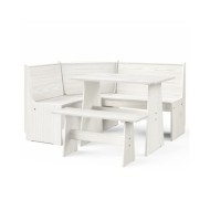 Meubles à dîner 3 pcs Blanc Bois de pin massif