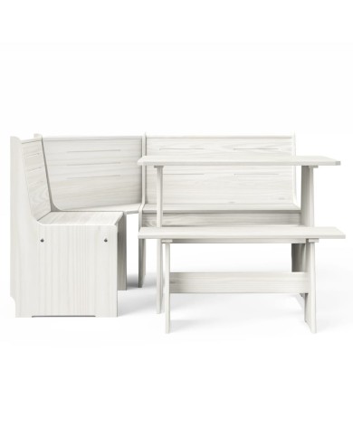 Meubles à dîner 3 pcs Blanc Bois de pin massif