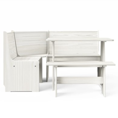 Meubles à dîner 3 pcs Blanc Bois de pin massif