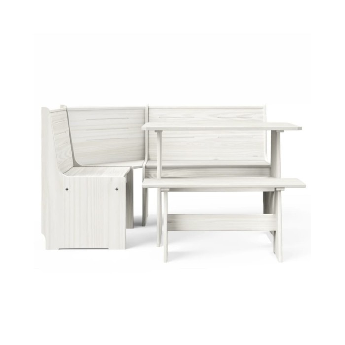 Meubles à dîner 3 pcs Blanc Bois de pin massif