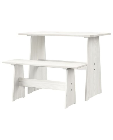Meubles à dîner 3 pcs Blanc Bois de pin massif