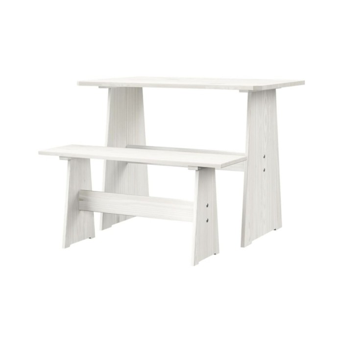Meubles à dîner 3 pcs Blanc Bois de pin massif