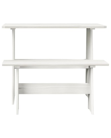 Meubles à dîner 3 pcs Blanc Bois de pin massif