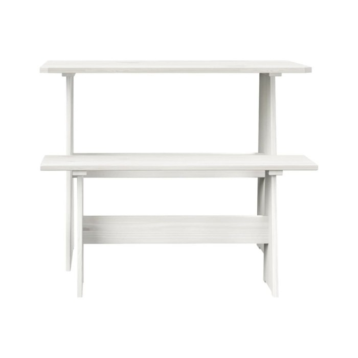 Meubles à dîner 3 pcs Blanc Bois de pin massif