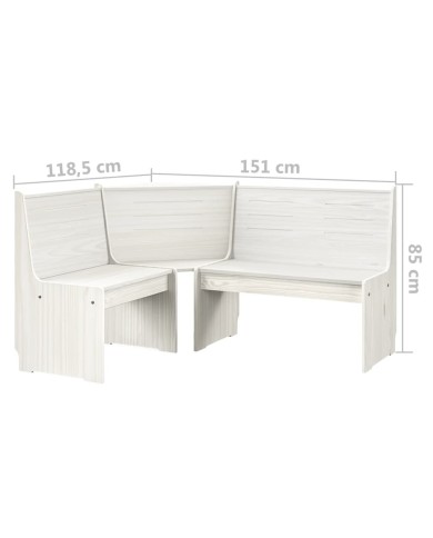 Meubles à dîner 3 pcs Blanc Bois de pin massif