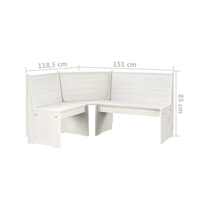 Meubles à dîner 3 pcs Blanc Bois de pin massif
