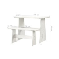Meubles à dîner 3 pcs Blanc Bois de pin massif