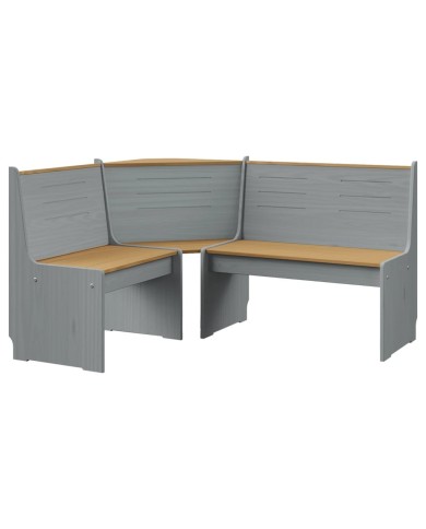 Meubles à dîner 3 pcs Marron miel et gris Bois de pin massif