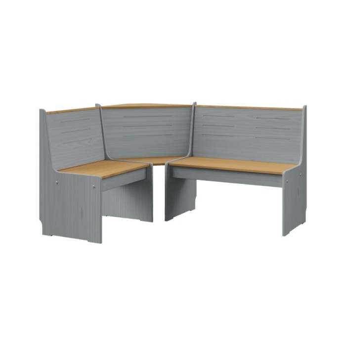 Meubles à dîner 3 pcs Marron miel et gris Bois de pin massif