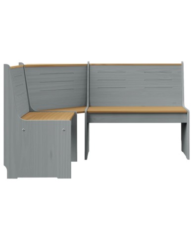 Meubles à dîner 3 pcs Marron miel et gris Bois de pin massif