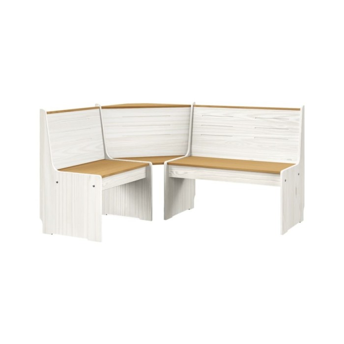 Meubles à dîner 3 pcs Marron miel et blanc Bois de pin massif