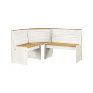 Meubles à dîner 3 pcs Marron miel et blanc Bois de pin massif