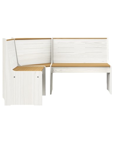 Meubles à dîner 3 pcs Marron miel et blanc Bois de pin massif