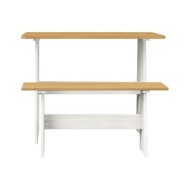 Meubles à dîner 3 pcs Marron miel et blanc Bois de pin massif