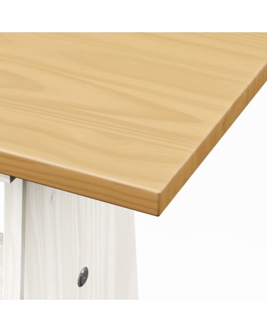 Meubles à dîner 3 pcs Marron miel et blanc Bois de pin massif