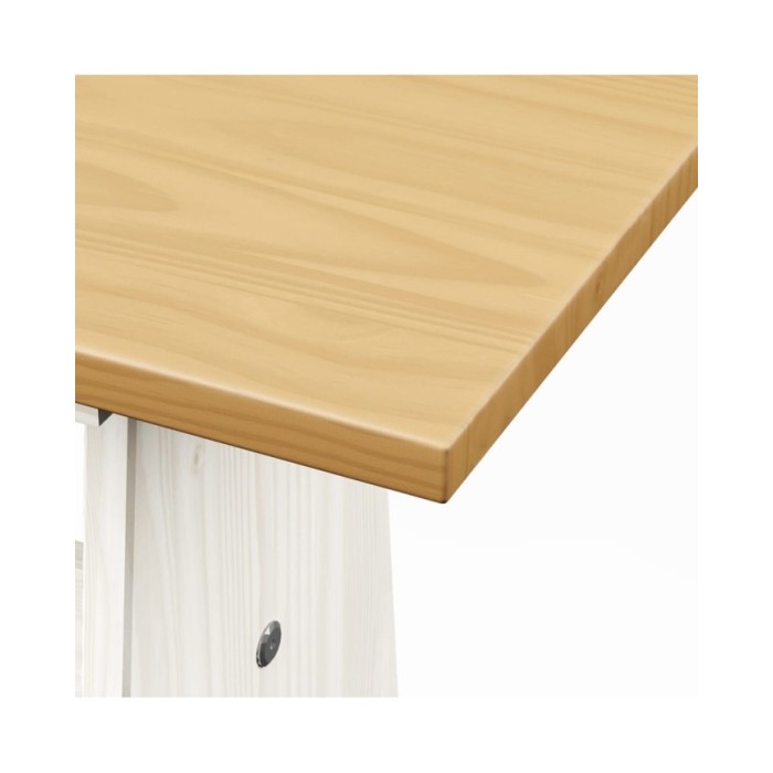 Meubles à dîner 3 pcs Marron miel et blanc Bois de pin massif