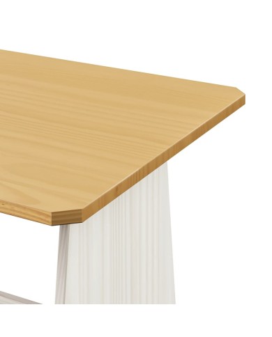 Meubles à dîner 3 pcs Marron miel et blanc Bois de pin massif
