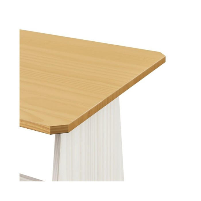 Meubles à dîner 3 pcs Marron miel et blanc Bois de pin massif