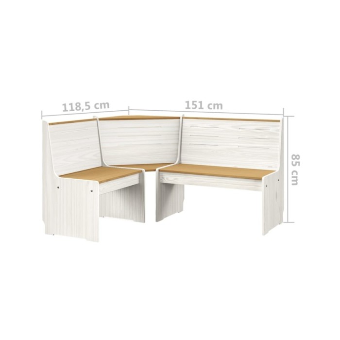 Meubles à dîner 3 pcs Marron miel et blanc Bois de pin massif