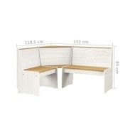 Meubles à dîner 3 pcs Marron miel et blanc Bois de pin massif