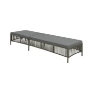 Chaise longue avec coussin Résine tressée Gris