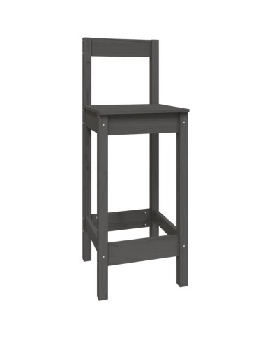 Ensemble de bar 5 pcs Gris Bois de pin massif