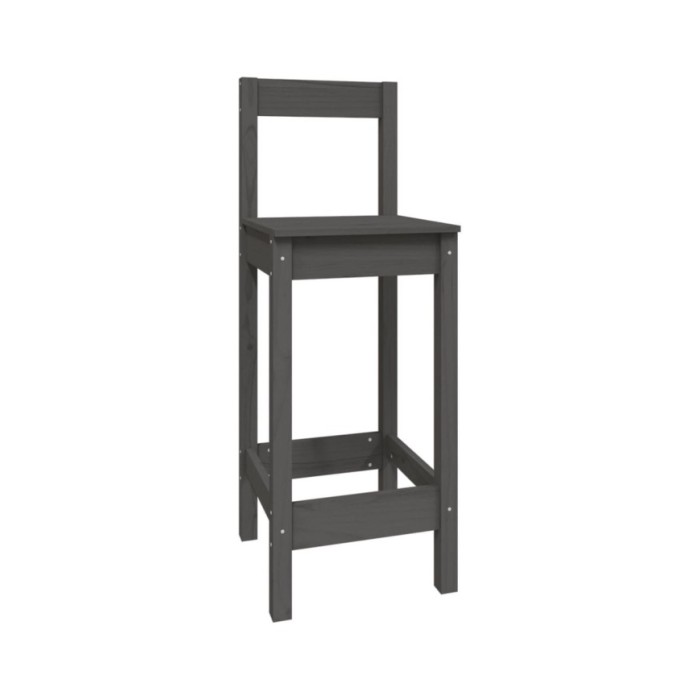 Ensemble de bar 5 pcs Gris Bois de pin massif
