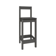 Ensemble de bar 5 pcs Gris Bois de pin massif