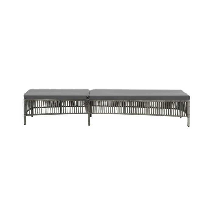 Chaise longue avec coussin Résine tressée Gris