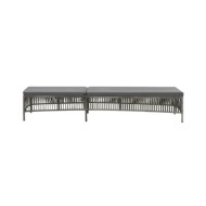 Chaise longue avec coussin Résine tressée Gris
