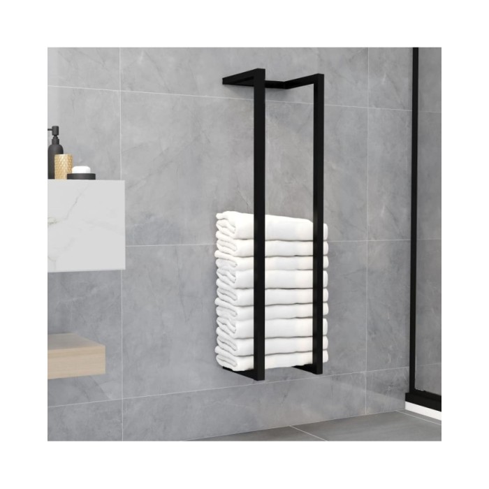 Porte-serviette Noir 25x20x95 cm Fer