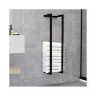 Porte-serviette Noir 25x20x95 cm Fer
