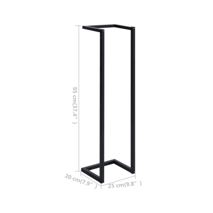 Porte-serviette Noir 25x20x95 cm Fer