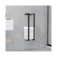 Porte-serviette Noir 12,5x12,5x60 cm Fer